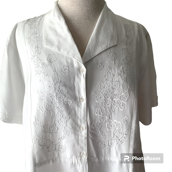 Nomadic Traders Fresco Ivory Embroidered Rayon Blouse - Picture 2 of 3